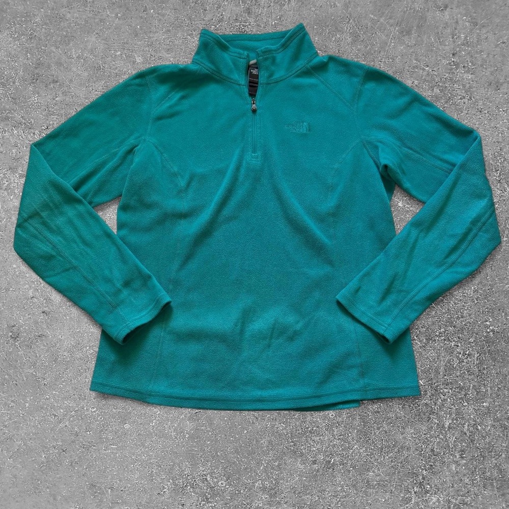 The North Face Teal Fleece Quarter Zip Polartec Sweatshirt Womens Medium
